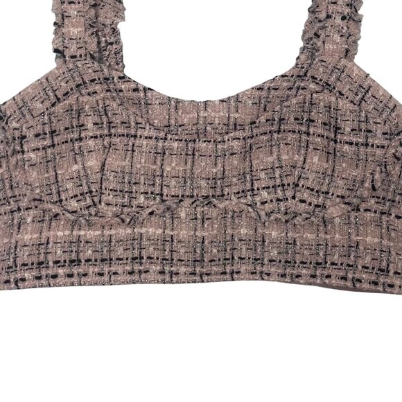 Wild Fable Tweed Crop Top Womens Medium Pink Black New - Picture 5 of 9